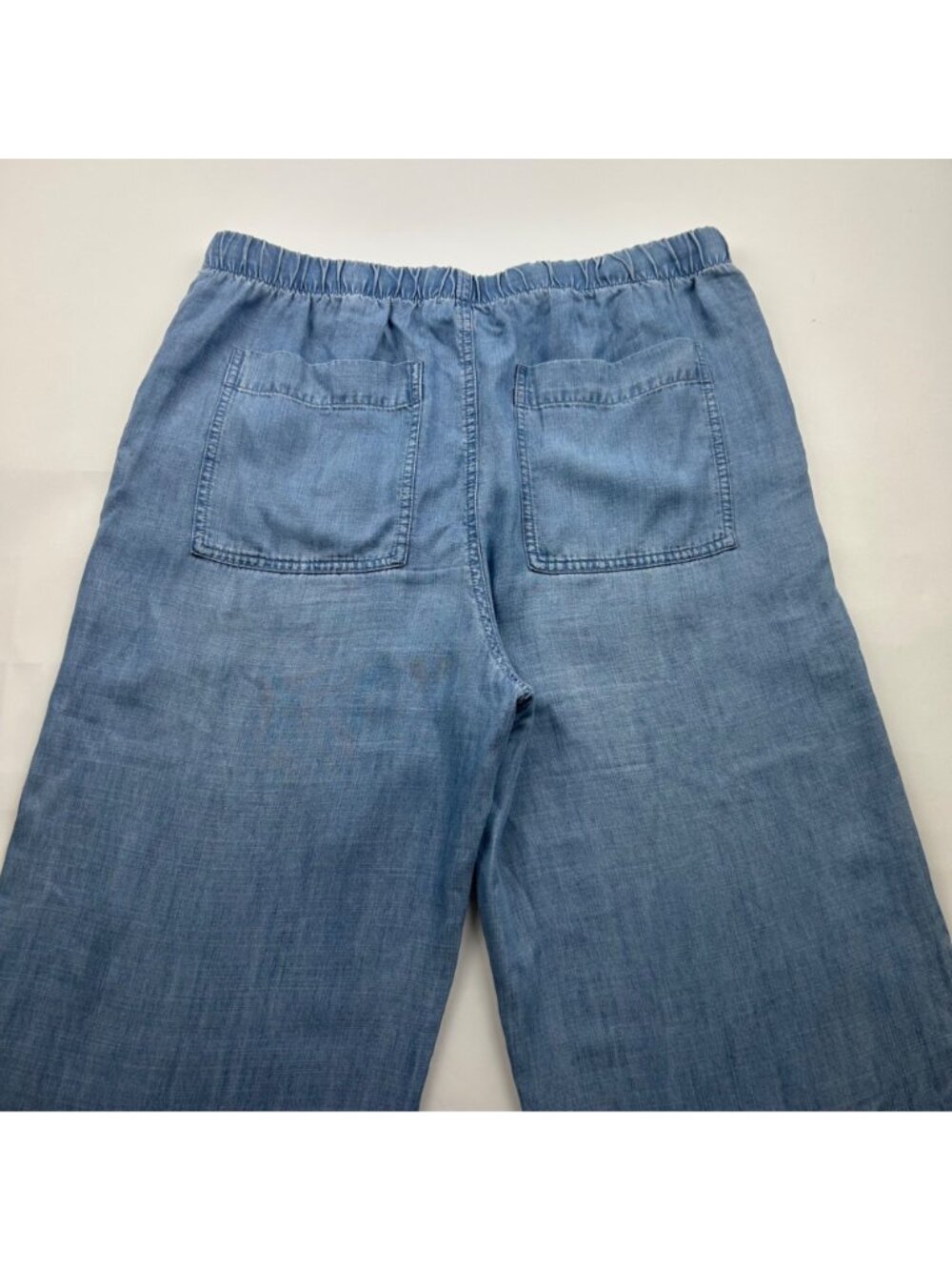 Bella Dahl Blue Chambray Wide Leg Pants M - Picture 6 of 6